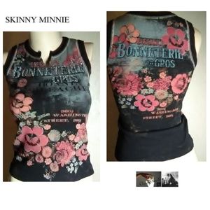 Skinnie Minnie New Black Gray Knit Top Size S
